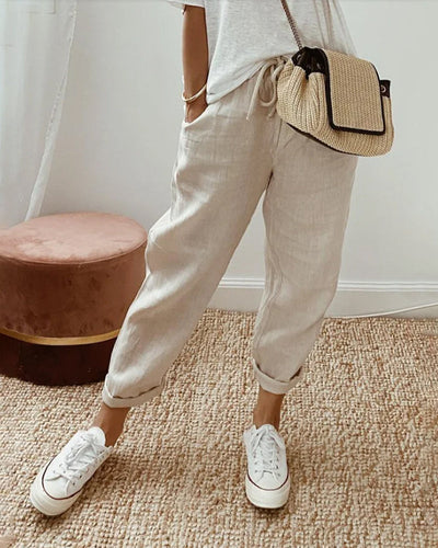 Katy | Einfache Baumwoll-Leinen-Hose