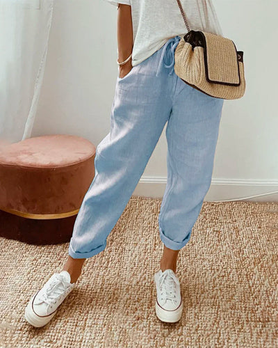 Katy | Einfache Baumwoll-Leinen-Hose