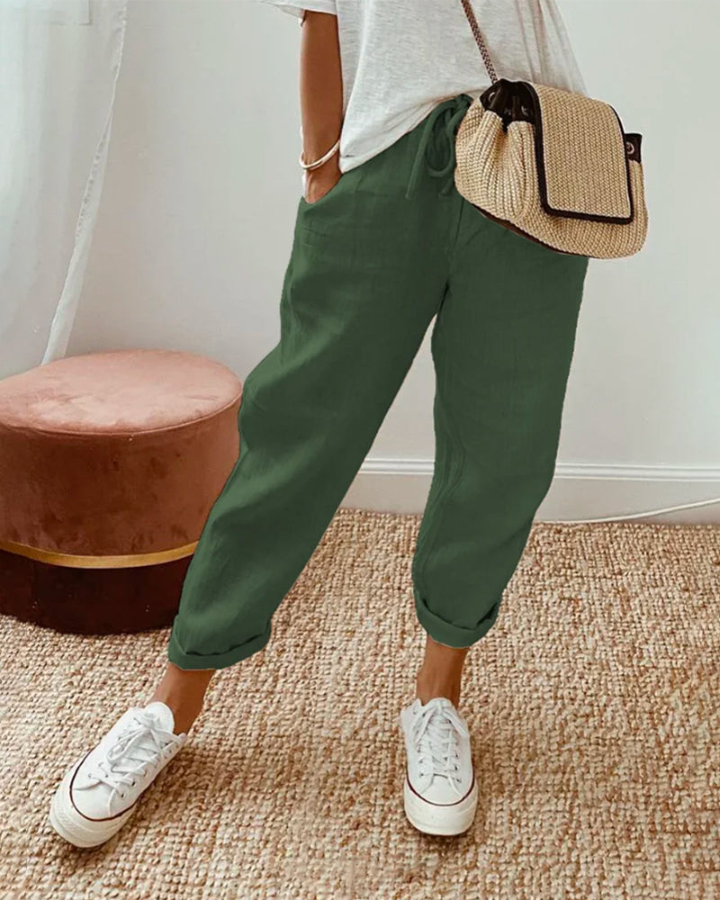 Katy | Einfache Baumwoll-Leinen-Hose