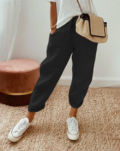 Katy | Einfache Baumwoll-Leinen-Hose