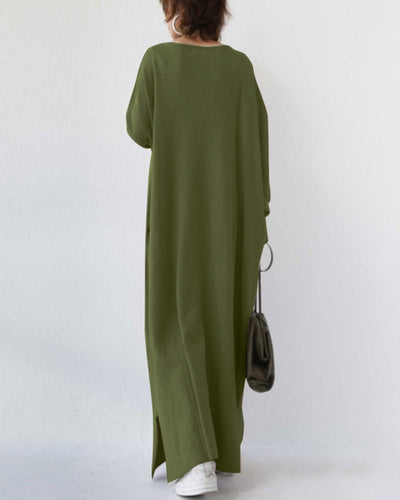BONNIE - MODISCHES KLEID MIT LANGEN ÄRMELN UND V-AUSSCHNITT
