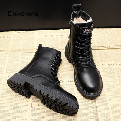 Andrea™ - Schwarze Winterstiefel aus Leder
